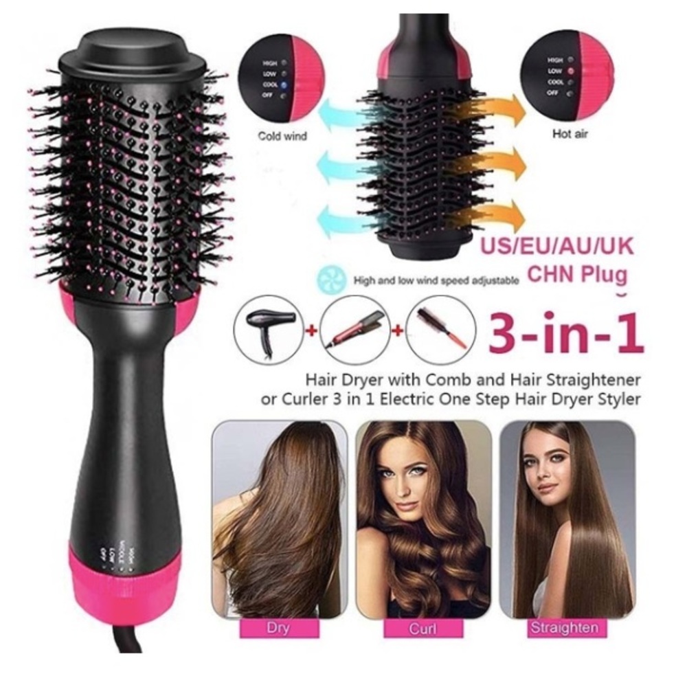 3-in-1 Hair Dryer & Hair Curler/Straightener 💫